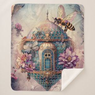Couverture Sherpa Jardin de Rêves Enchanté aux Abeilles (2)