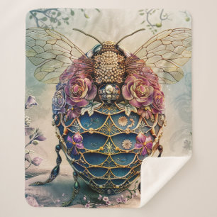 Couverture Sherpa Jardin de Rêves Enchanté aux Abeilles (4)