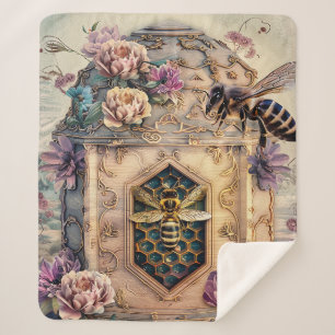 Couverture Sherpa Jardin de Rêves Enchanté aux Abeilles (5)