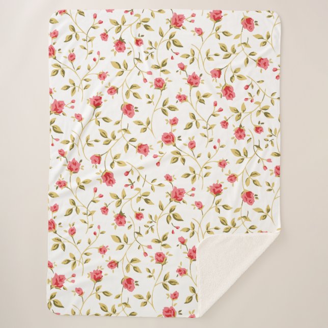 Couverture Sherpa Jardin de roses  (Devant)