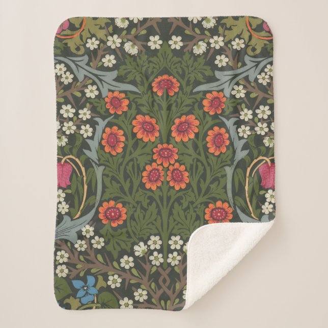Couverture Sherpa Jardin Fleur Classique d'Églantier de William Morr (Devant)