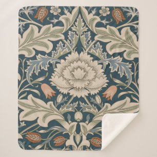 Couverture Sherpa Jardin Floral William Morris Severn Fleur Classiqu