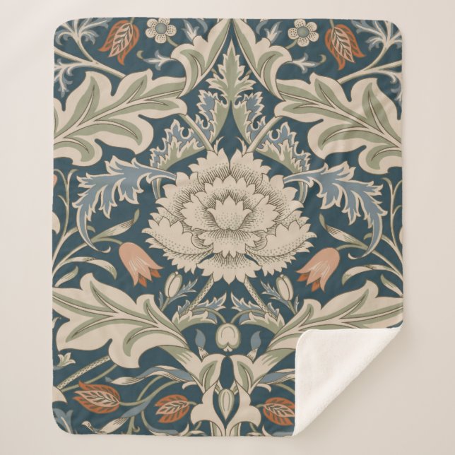 Couverture Sherpa Jardin Floral William Morris Severn Fleur Classiqu (Devant)