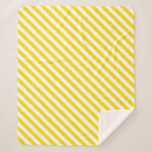 Couverture Sherpa Jaune blanc rayé Modèle moderne décoratif moderne