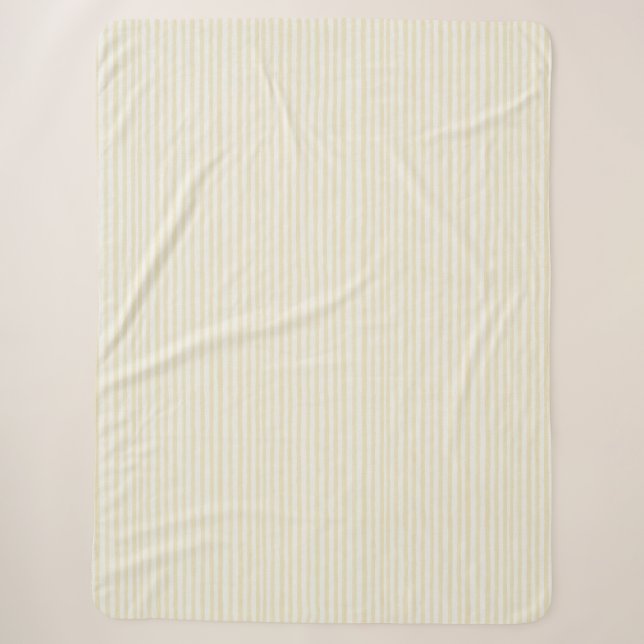 Couverture Sherpa Jaune Clair Rayures Blanches   (Devant)