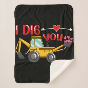 Couverture Sherpa Je t'ai creusé Backhoe Valentine