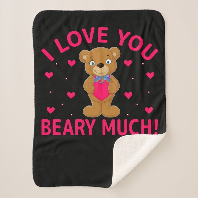 Couverture Sherpa Je T'Aime Faire Beaucoup De Teddy Bear (Devant)