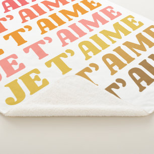 Couverture Sherpa Je T'aime français dire la typographie rétro