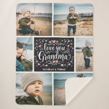 Je t'aime grand-mère Collage personnalisé de 6 pho
