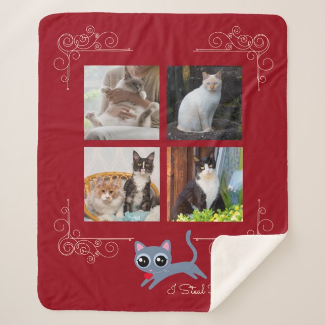 Couverture Sherpa Je vole les coeurs Photo personnalisée (Devant)