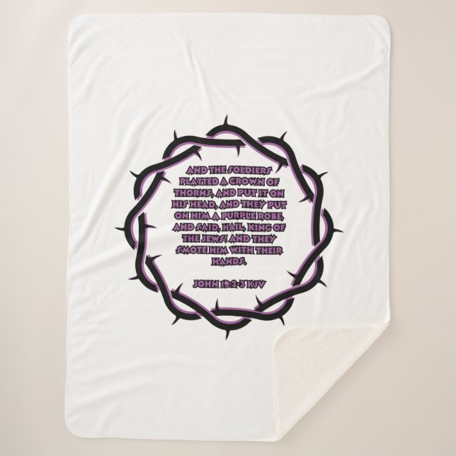 Couverture Sherpa Jean 19:2-3 KJV Bible Verse Écriture (Devant)