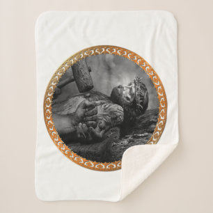 Couverture Sherpa Jésus cloué avec ses bras et ses mains attachées