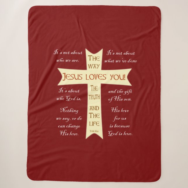 Couverture Sherpa Jesus Sherpa Blanket - Rouge (Devant)