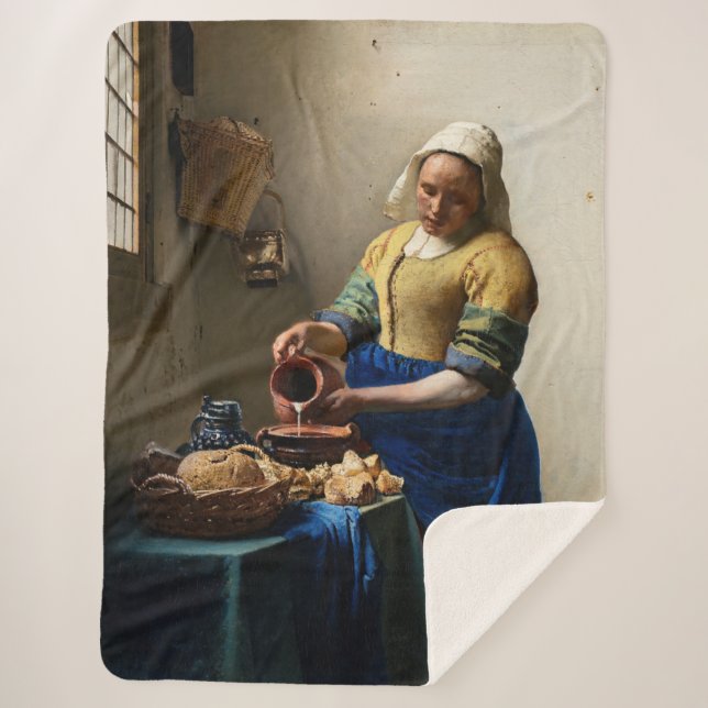 Couverture Sherpa Johannes Vermeer - La Milkmaid (Devant)