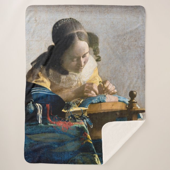 Couverture Sherpa Johannes Vermeer - Le Lacemaker (Devant)