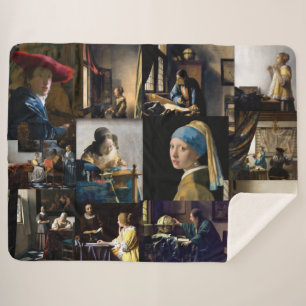 Couverture Sherpa Johannes Vermeer - Patchwork de chefs-d'oeuvre