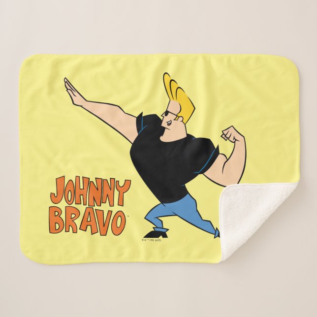 Couverture Sherpa Johnny Bravo Flexing (Devant (Horizontal))