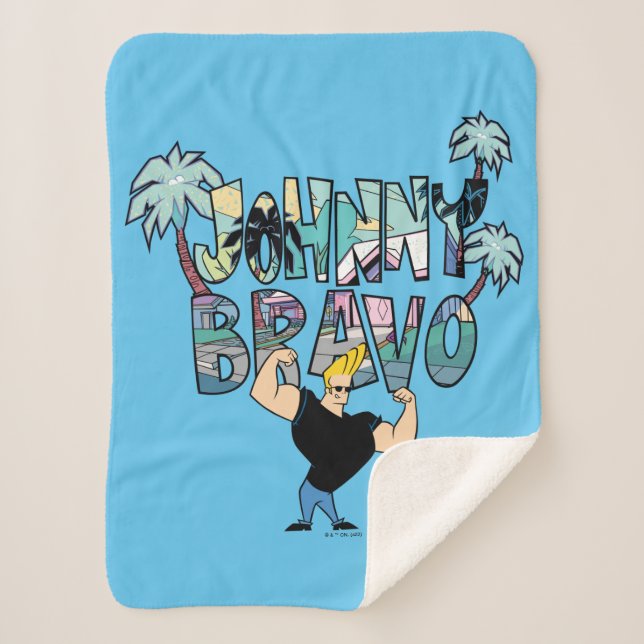 Couverture Sherpa Johnny Bravo Palm Tree Nom (Devant)