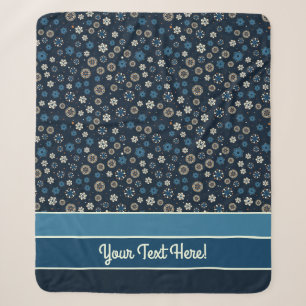 Couverture Sherpa Joli Blue Orange White Snowflakes scandinave