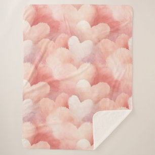 Couverture Sherpa Joli Coeur rose