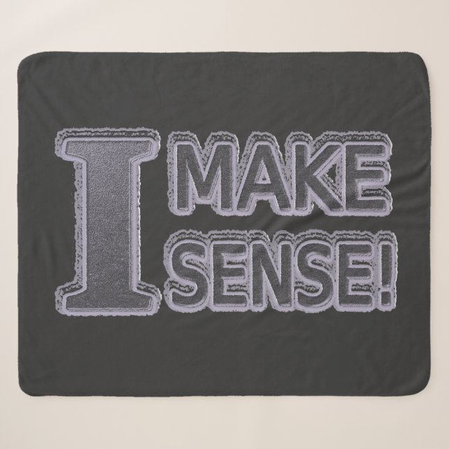 Couverture Sherpa Joli Design Artistique À propos de "Make Sense" Ac (Devant (Horizontal))