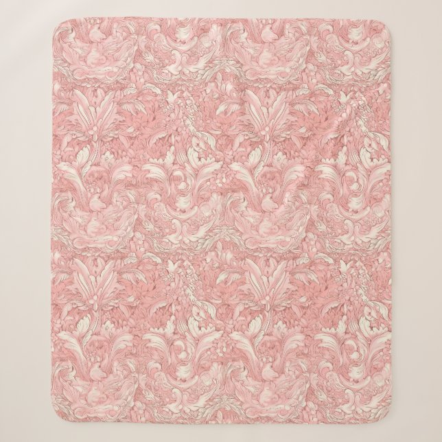 Couverture Sherpa Joli design parisien français rose (Devant)