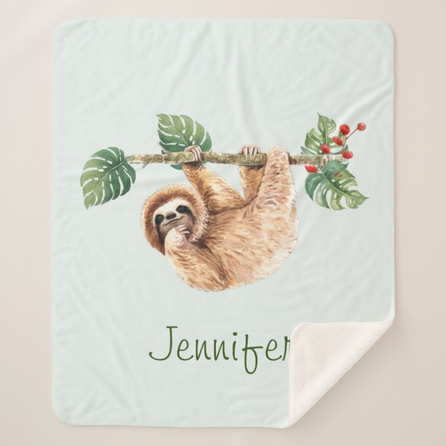 Couverture Sherpa Joli fentes accroché à l'aquarelle vers le bas (Devant)