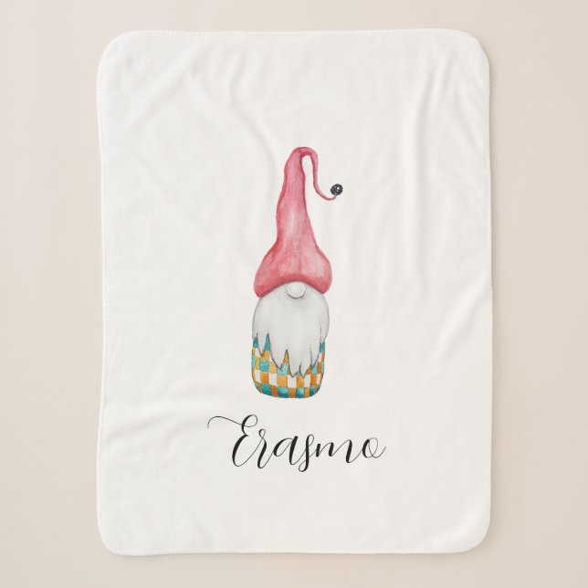 Couverture Sherpa Joli Gnome de Noël Vintage (Devant)