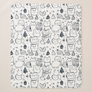 Couverture Sherpa Joli motif de Noël en hiver à dessiner (1)
