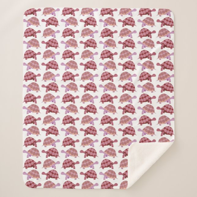 Couverture Sherpa Joli Motif de tortue cartonné (Devant)