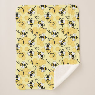 Couverture Sherpa Joli petit motif abeilles