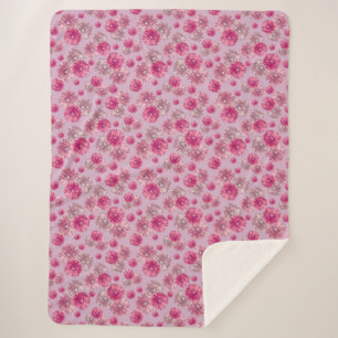 Couverture Sherpa Joli rose Gerbera Fleurs de marguerite doux