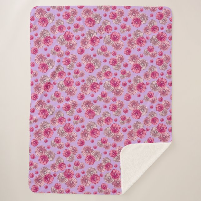 Couverture Sherpa Joli rose Gerbera Fleurs de marguerite doux (Devant)