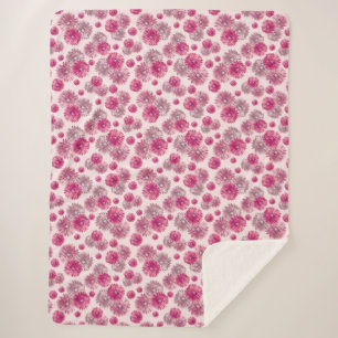 Couverture Sherpa Joli rose Gerbera Fleurs de marguerite doux