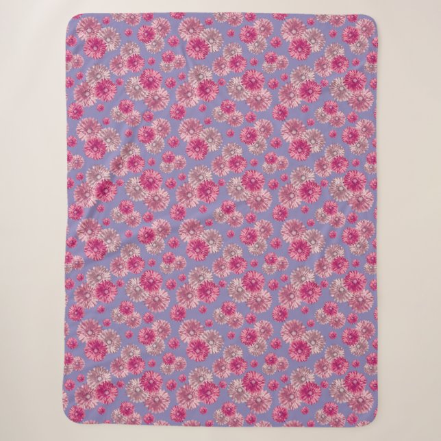 Couverture Sherpa Joli rose Gerbera Fleurs de marguerite doux (Devant)