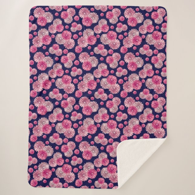 Couverture Sherpa Joli rose Gerbera Fleurs de marguerite doux (Devant)