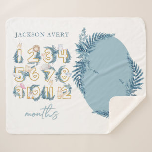 Couverture Sherpa Joli Safari Animaux Baby Milestone