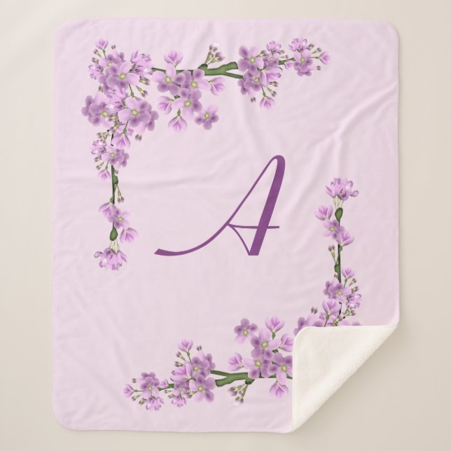 Couverture Sherpa Jolie floraison de cerisiers roses (Devant)