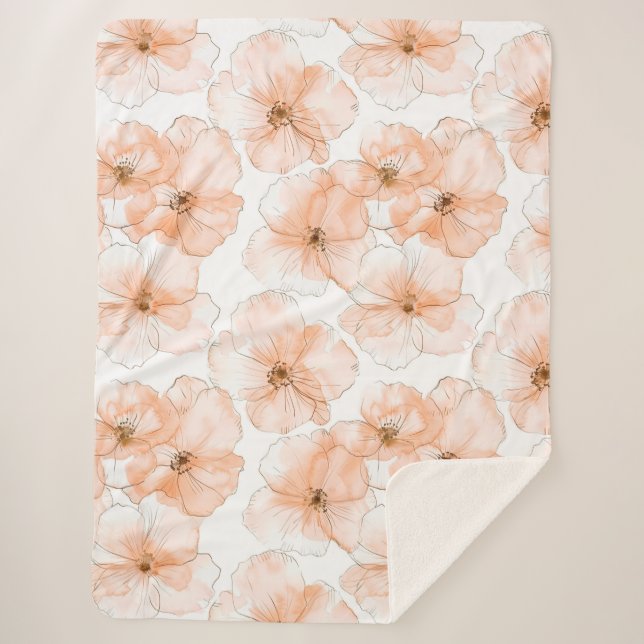 Couverture Sherpa Jolies fleurs de pêche (Devant)