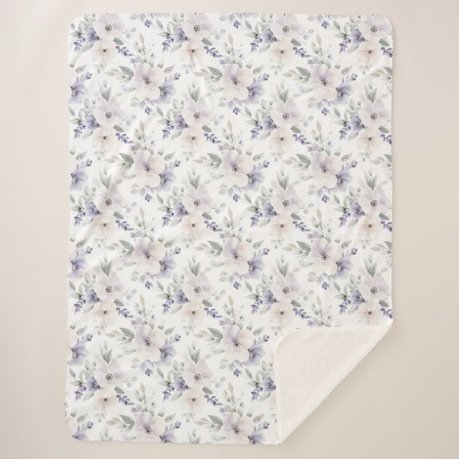 Couverture Sherpa Jolies Fleurs Violettes   (Devant)