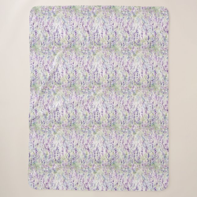 Couverture Sherpa Jolies Fleurs Violettes Romantiques   (Devant)