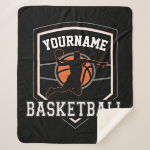 Couverture Sherpa Joueur de basket-ball personnalisé NOM Équipe de b