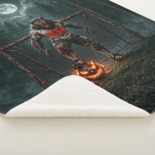Couverture Sherpa Joueur de football Loup-Garou Art Horreur Hallowee