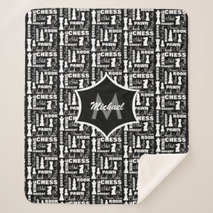 Couverture Sherpa Joueur d'échecs thème Cool Monogramme