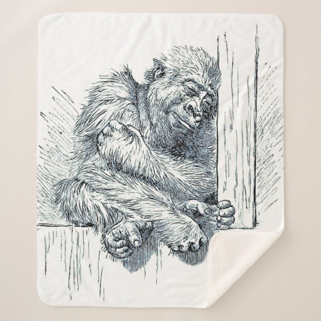 Couverture Sherpa Jour de repos - Young Ape Gorilla Blanket (Devant)