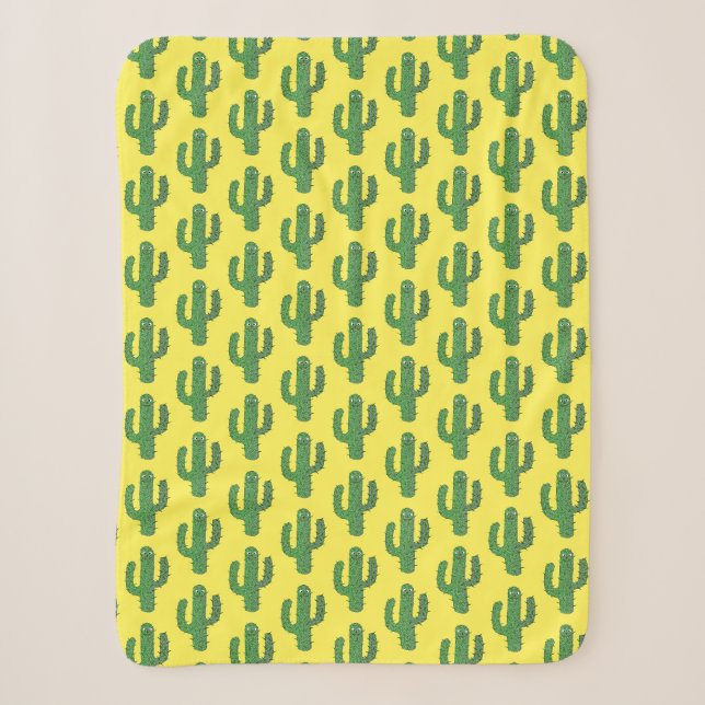 Couverture Sherpa Jour des morts heureux Cactus Patterned (Devant)