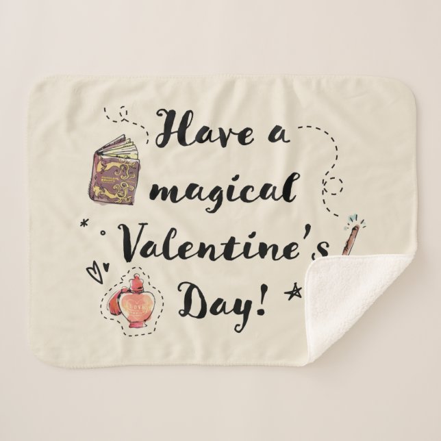 Couverture Sherpa Joyeuse Saint-Valentin Magique (Devant (Horizontal))
