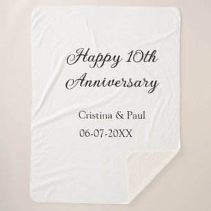 Couverture Sherpa Joyeux 10e anniversaire simple nom de mariage mini