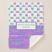 Joyeux anniversaire Sherpa Blanket