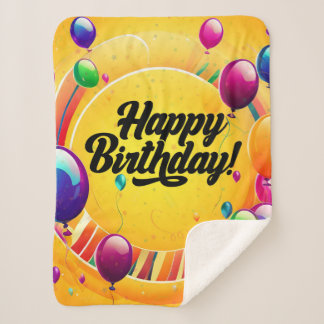 Couverture Sherpa Joyeux Anniversaire Vibrant